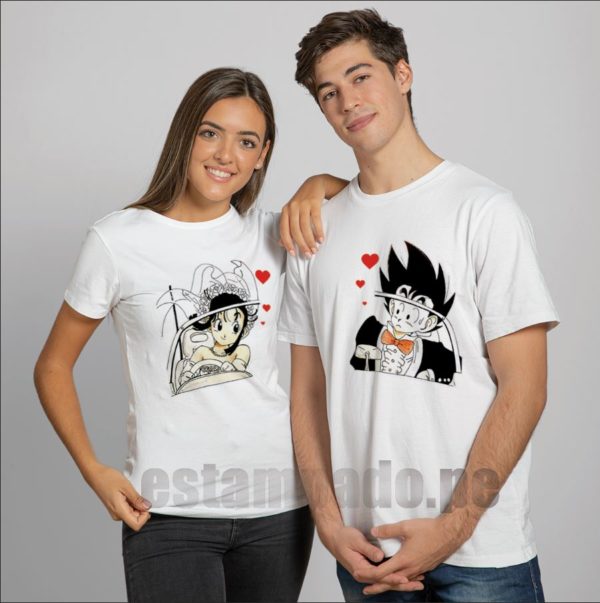 polos dragon ball para parejas de enamorados