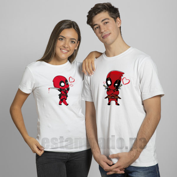 polos deadpool para parejas de enamorados