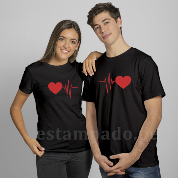 polos de corazón para pareja de enamorados